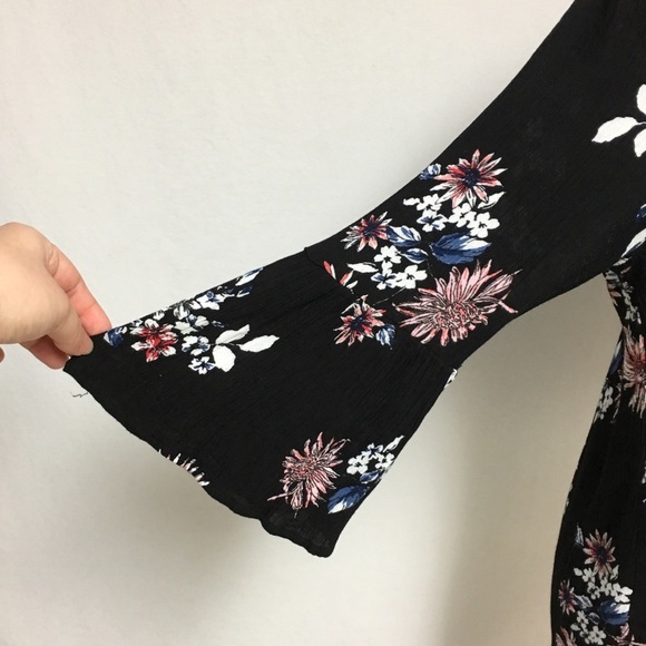 Daytrip Floral Boho Hippie Tie Back Top 10P - Picture 5 of 12